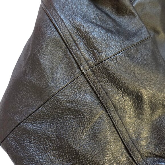 St. John’s Bay Black Leather Bomber Jacket Mens XL Streetwear Moto Inspired - Picture 13 of 16